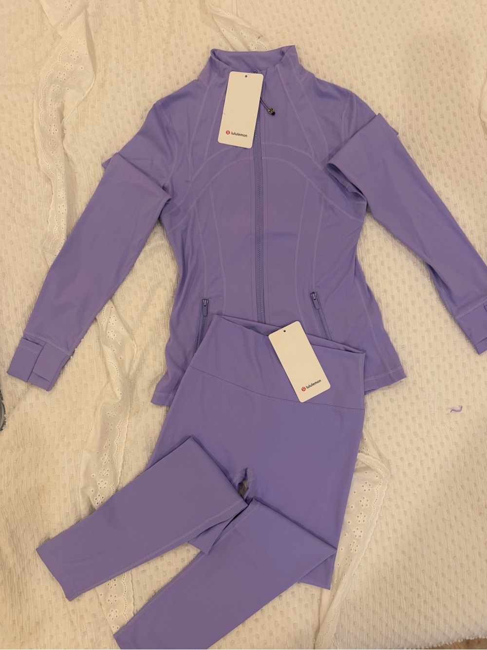 lululemon athletica Lavender Zip Jacket & High-Rise Leggings